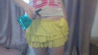 High heel, knife and Splashing water in my innie belly button