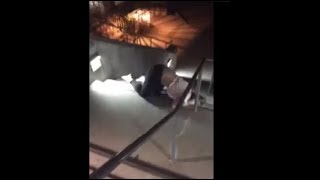 Drunk Lady Falls Down Stairs