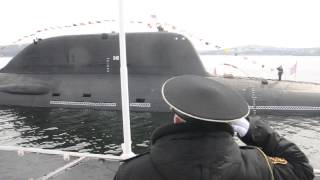 Репетиция военно-морского парада в Североморске. АПЛ "Северодвинск"