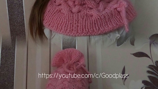 Шапка -трансформер, манишка. Узор "Коса с тенью "Вязание спицами.   Knitting(Hobby)