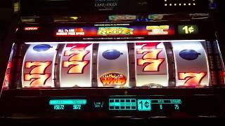 Flaming Red 7's slot machine bonus round at Foxwood casino