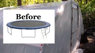 Turn A Trampoline Into A Polytunnel Greenhouse "Start to Finish"