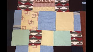 Лоскутное одеяло из старых свитеров и шарфов. DIY