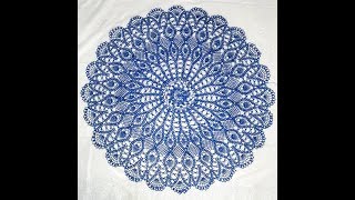 Салфетка крючком 13 часть (46 - 48 ряды). Процесс вязания. Doily