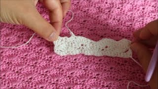 Веерочки. Простой узор крючком для  пледа. Как я вяжу свои пледы.