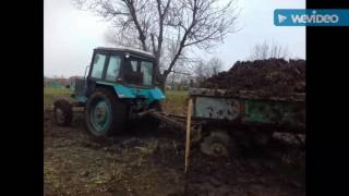 ЮМЗ 6 тянет МТЗ 82 с 8 ТОНН НАВОЗА В ПРИЦЕП 2ПТС.4  Off-Road