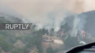 USA: Aerial footage shows massive spread of Alisal fire on west coast