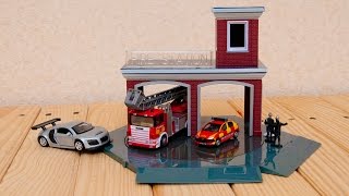 Машинки мультфильм - Мир машинок - 146 серия: Пожарная станция, пожарная машина. Мультик для детей.