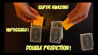 IMPOSSIBLE Double Prediction Card Trick Performance And Tutorial!
