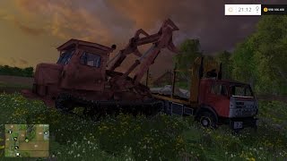 Farming Simulator 2015. Моды: Камаз лесовоз и погрузчик ЛТ-65. (Ссылки в описании)