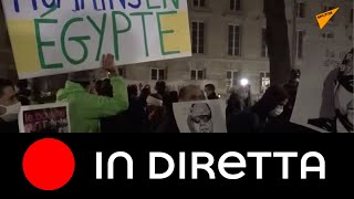 Parigi: proteste contro la visita ufficiale del Presidente egiziano Abdel Fattah al-Sisi in Francia