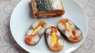 Царский рулет из скумбрии с овощами. Яркий, праздничный и очень вкусный