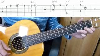Тонкая рябина на гитаре - мелодия с басом + табы - Russian Folk Song - melody and bass
