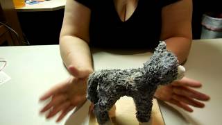 Plush cat dipped in soy wax!