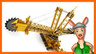 BUCKET WHEEL EXCAVATOR: Construction site videos for kids. Preschool & Kindergarten learning.