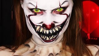 "IT" PENNYWISE HALLOWEEN MAKEUP TUTORIAL