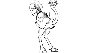 How to draw an Ostrich
