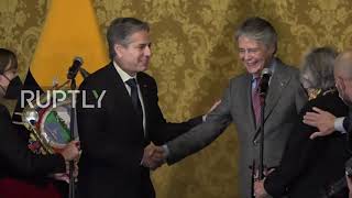 Ecuador: Blinken applauds nation's COVID efforts after meeting with newly-elected President Lasso