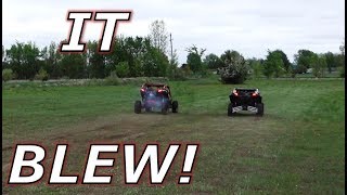 Tuned Maverick X3s drag racing then BOOM!