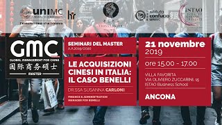 Le acquisizioni cinesi in Italia: il caso Benelli - Susanna Carloni