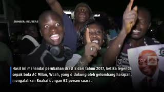 Legenda AC Milan George Weah Kalah di Pilpres Liberia