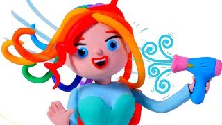 FROZEN ELSA NEW HAIR STYLE ❤ Spiderman, Hulk & Frozen Play Doh Cartoons For Kids