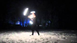 Фаершоу с нунчаками - FanToM - fire show nunchaku freestyle