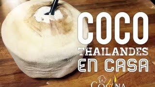 Como abrir un coco tailandés con cuchillo - La Cocina del Sur