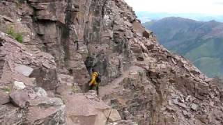Jeff R returning across the "Ledge" on Pyramid Peak (Part 1)
