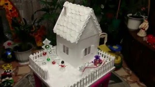 Домик из потолочной плитки. Поделка для детского сада.