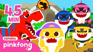 ????Tiranosaurio Rex vs.????Familia Tiburón Ladrona y Más Juegos Infantiles | Pinkfong en español