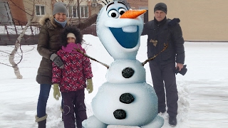 Лепим СНЕГОВИКА . снеговик ОЛАФ Haciendo un muñeco de nieve