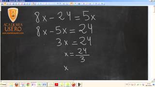 Comprobar solución ecuación primer grado UD 06 Matemáticas 2º ESO Academia Usero