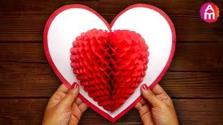 DIY 3D Heart ❤️ Pop Up Card | Valentine Pop Up Card