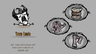 Yawn emote set: Purple Jammie Shirt + Pants + Patchwork Quilt [Don't Starve Together Sets]