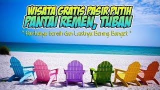 Libur Lebaran. Wisata ke Pantai REMEN pasir putih di kota TUBAN