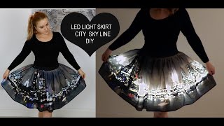 SEWING LED LIGHT SKIRT LONDON CITY SKY LINE