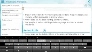 Demo of Nutrition 101 app on Android Tablet