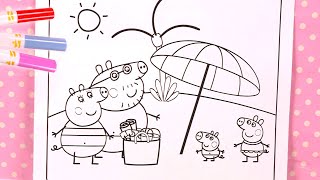 Coloriage Peppa Pig Coloring Book Plage
