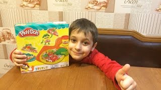 Готовим Пиццу с Плей До Пицца Unboxing Play Doh Pizza Party Set Review