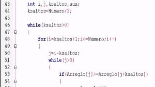 Shellsort codigo C++