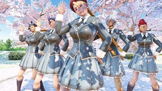 [MMD] Street Fighter IV Girls school cosplay Junjo Fighters