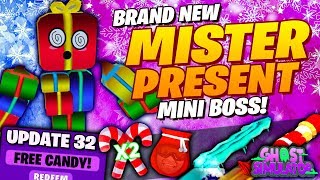 MISTER PRESENT NEW MINIBOSS ! X2 EVENT & NEW CODE ! X-Mas Christmas Roblox Ghost Simulator Update 32