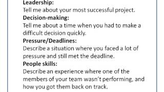 Questions Asked in a STAR Interview