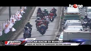 Kocar-kacir! Puluhan Pengendara Motor Kabur Hindari Razia Polisi di Jalur Busway