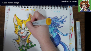 Timelapse Art: Furry badge Karl cat