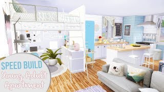 The Sims 4 Speed Build | TINY YOUNG ADULT APARTMENT + CC Links