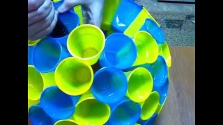 Шар из пластиковых стаканов /  of plastic cups