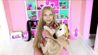 ПРЕВРАЩЕНИЕ КОШКИ В ЕДИНОРОГА !!! КЕНДИ больше не котенок ?Видео для детей.Cat turns into unicorn