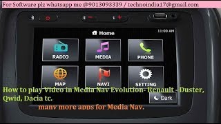 play video in media nav evolution | Renault Qwid Duster | many more apps for media nav- T T#11